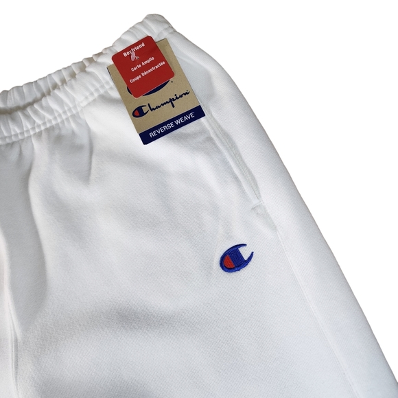 Women's Champion Boyfriend Reverse Weave White Sweatpants Sz Large NWT - Picture 3 of 8